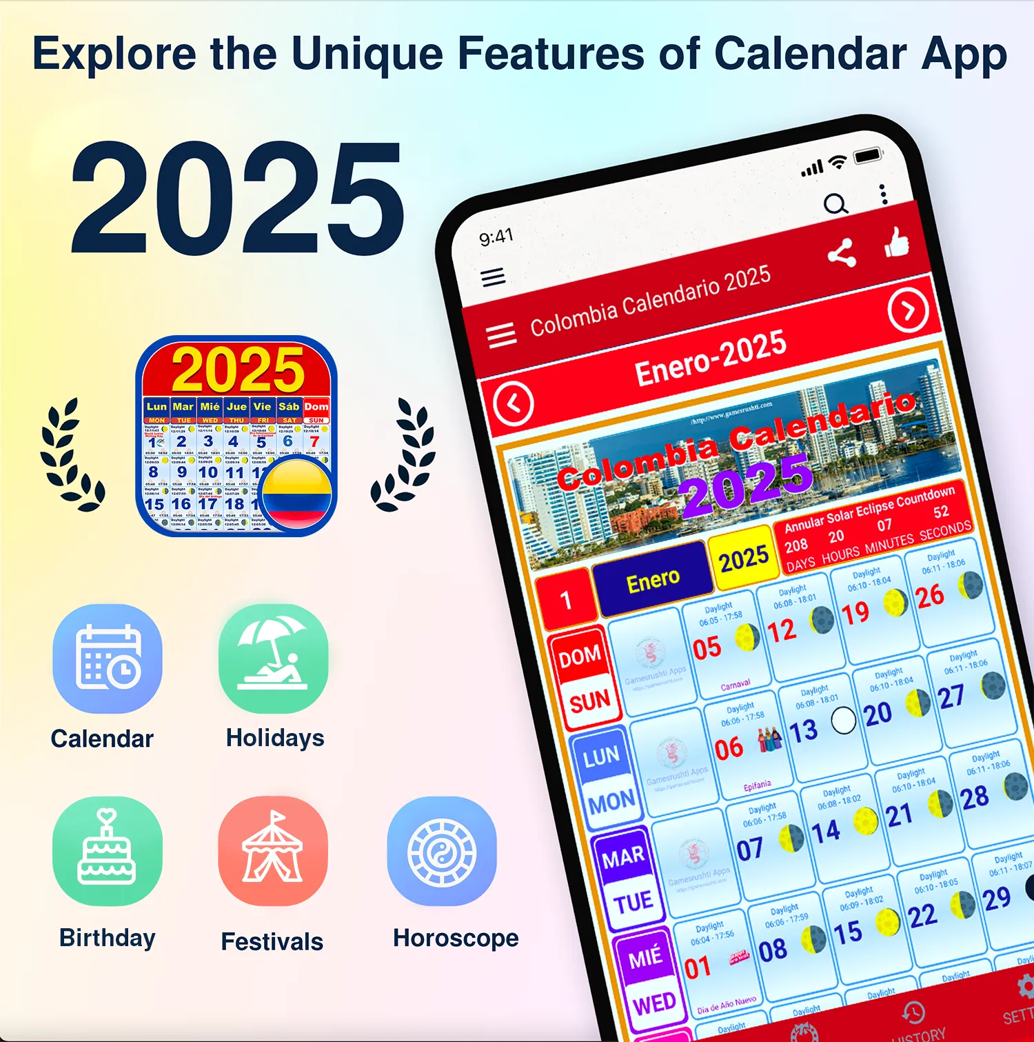 Colombia Calendario 2025 | Indus Appstore | Screenshot