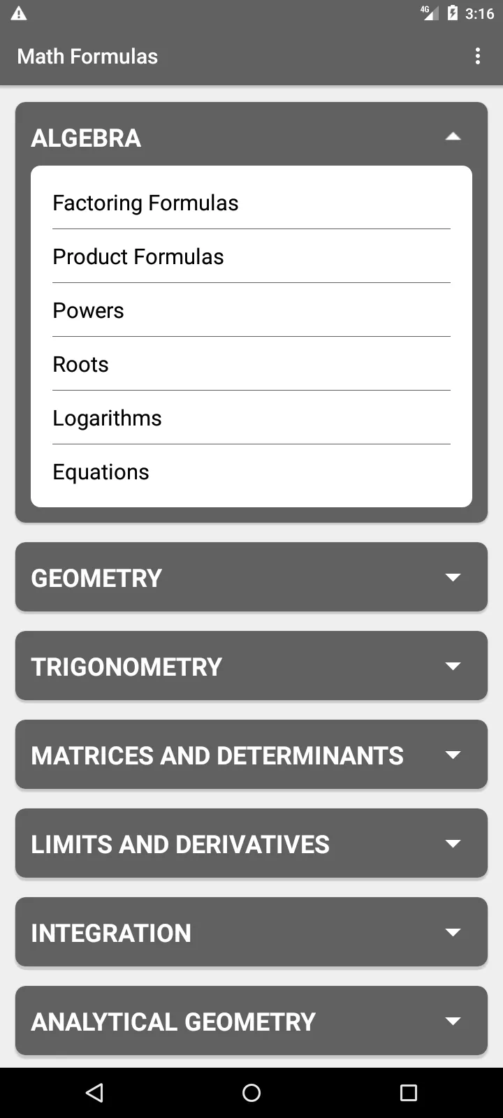 Math Formulas | Indus Appstore | Screenshot