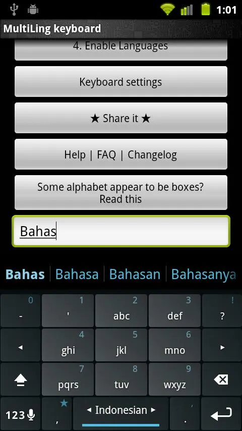 Indonesian Keyboard Plugin | Indus Appstore | Screenshot