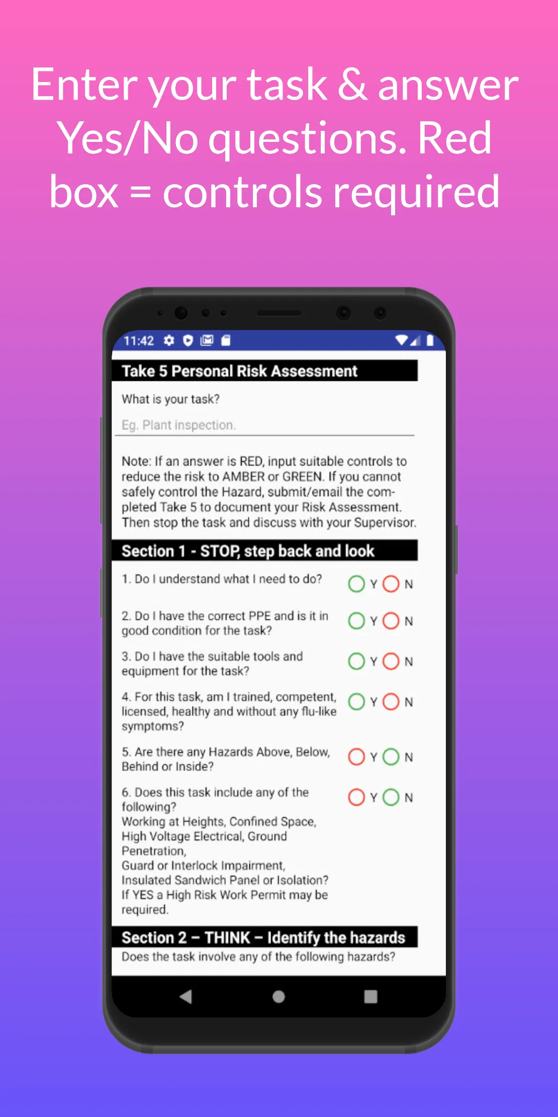 TDM Take 5 Risk Assessment | Indus Appstore | Screenshot