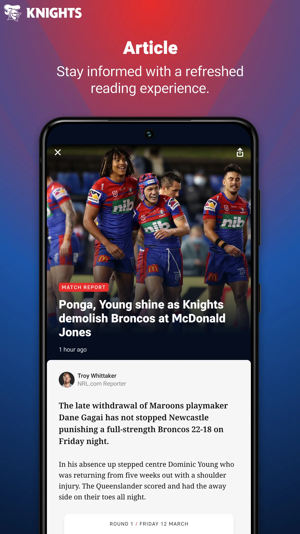 Newcastle Knights | Indus Appstore | Screenshot