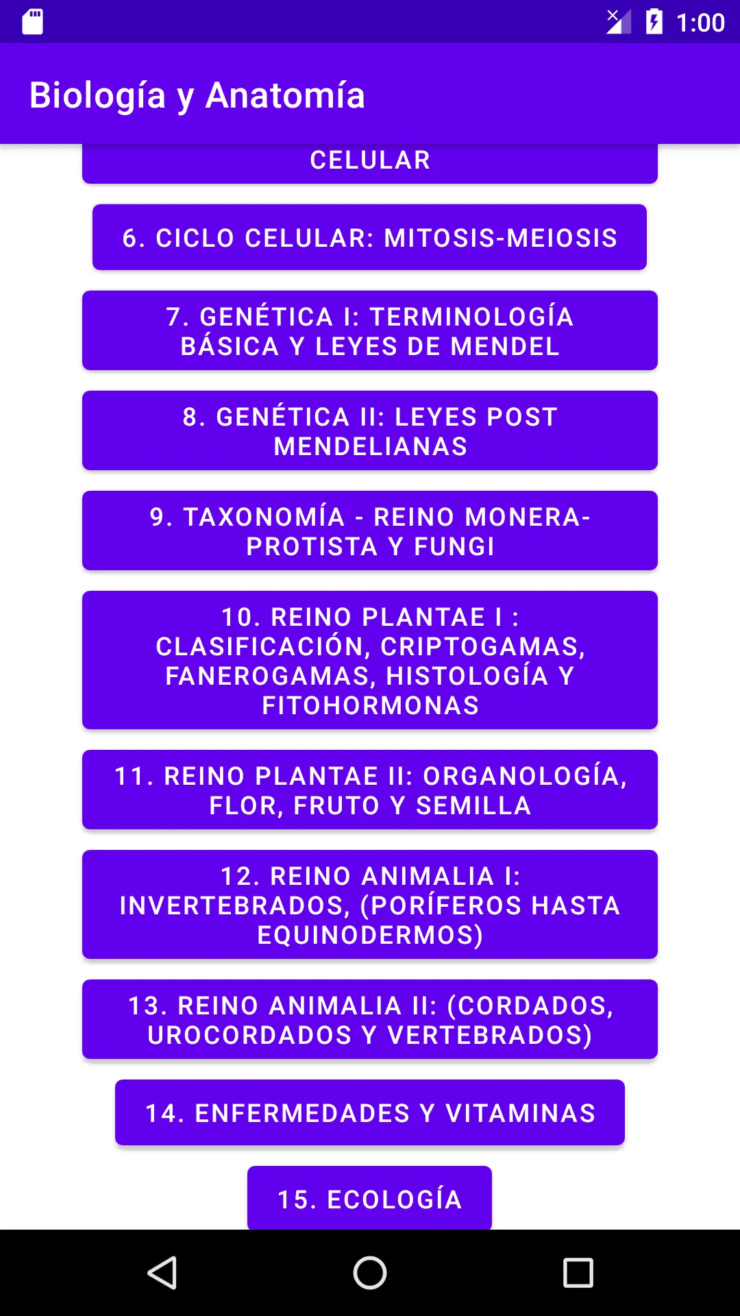 Biología General | Indus Appstore | Screenshot