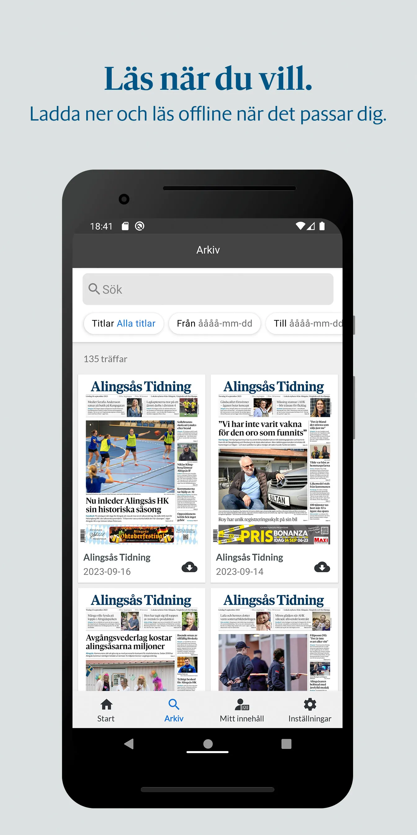 Alingsås Tidning e-tidning | Indus Appstore | Screenshot