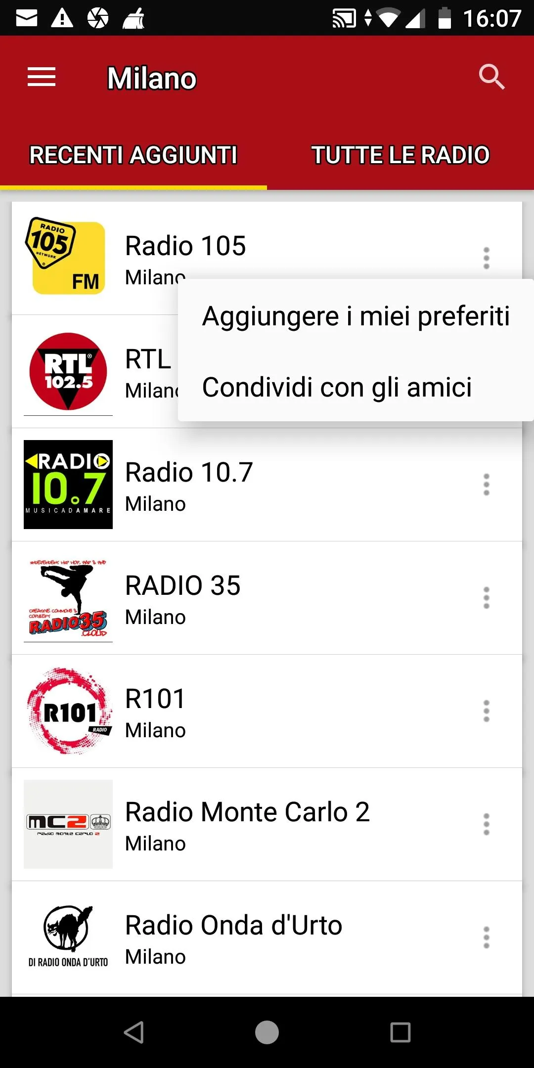 Milan Radio Stations | Indus Appstore | Screenshot