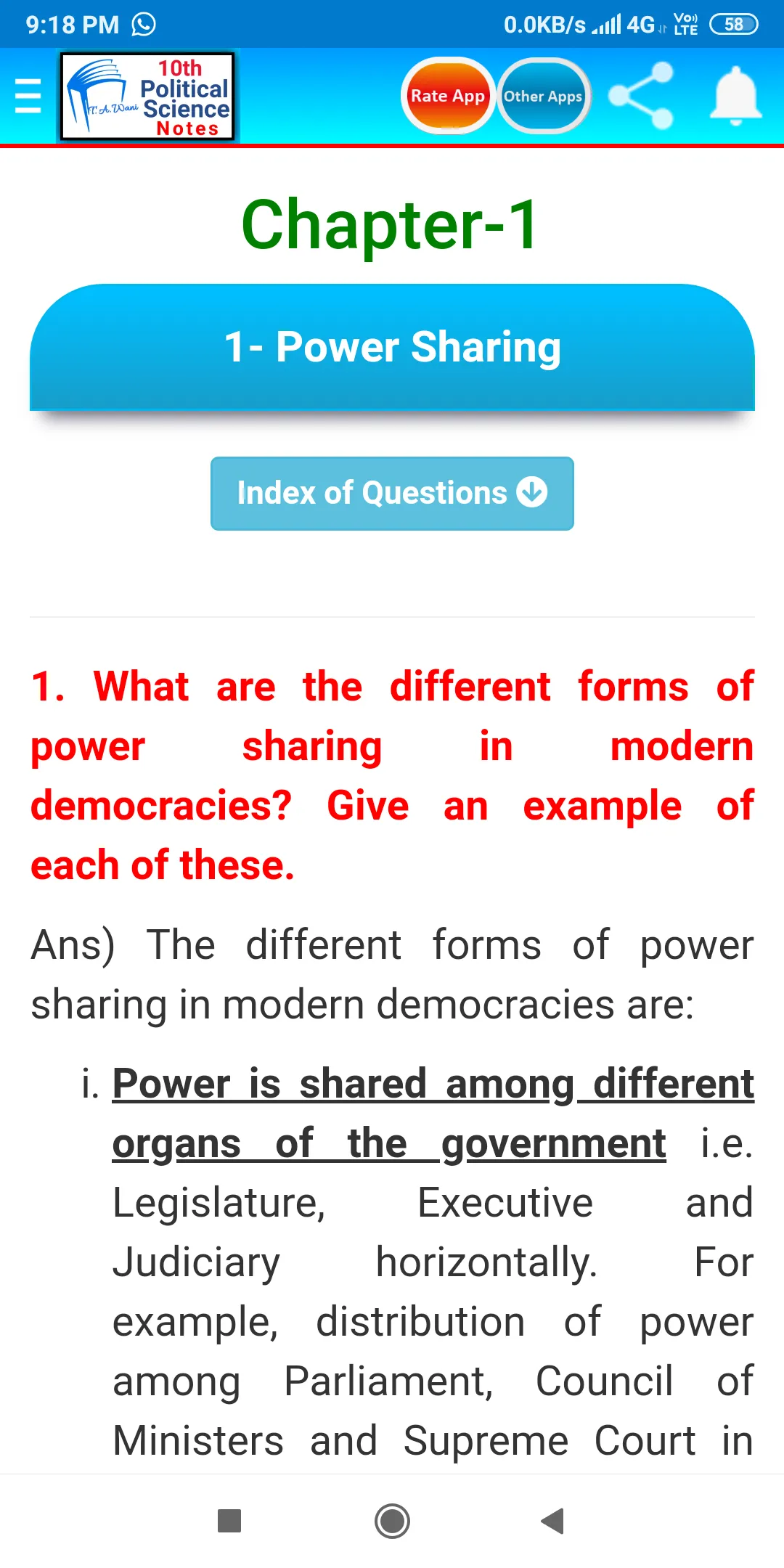 10th Political Science Notes | Indus Appstore | Screenshot