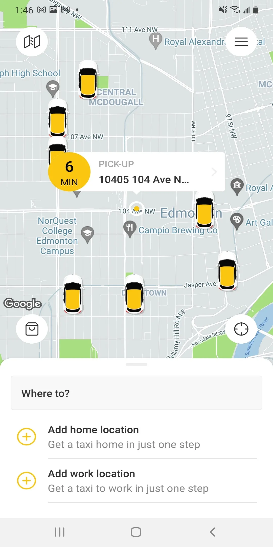 Greater Edmonton Yellow Cab | Indus Appstore | Screenshot