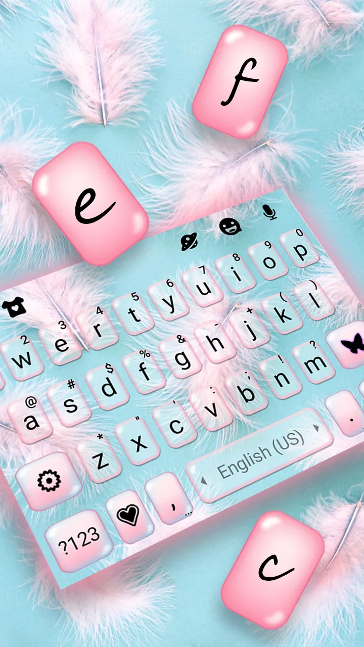 Soft Pink Feathers Keyboard Ba | Indus Appstore | Screenshot