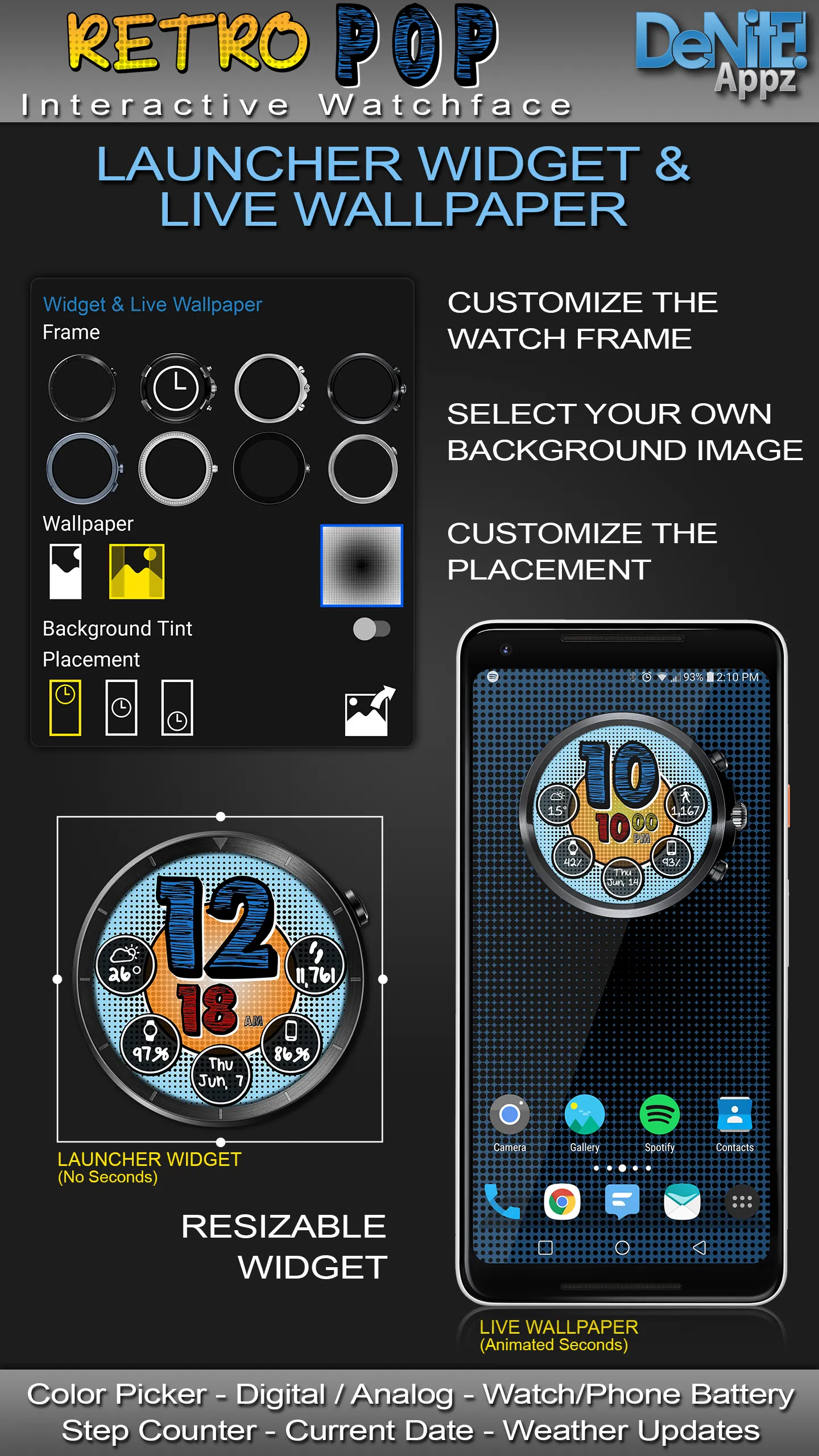 Retro Pop HD Watch Face | Indus Appstore | Screenshot