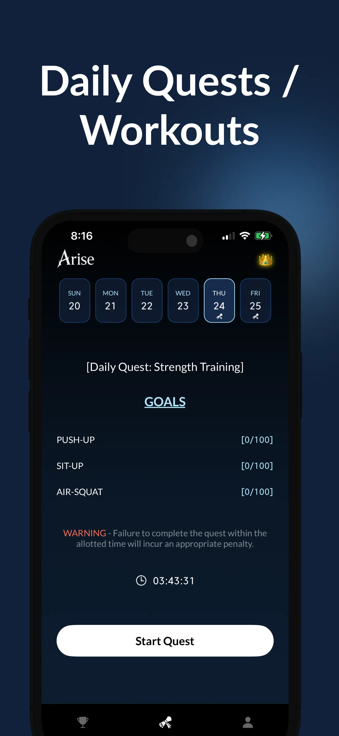 Arise AI: Gamified Workouts | Indus Appstore | Screenshot