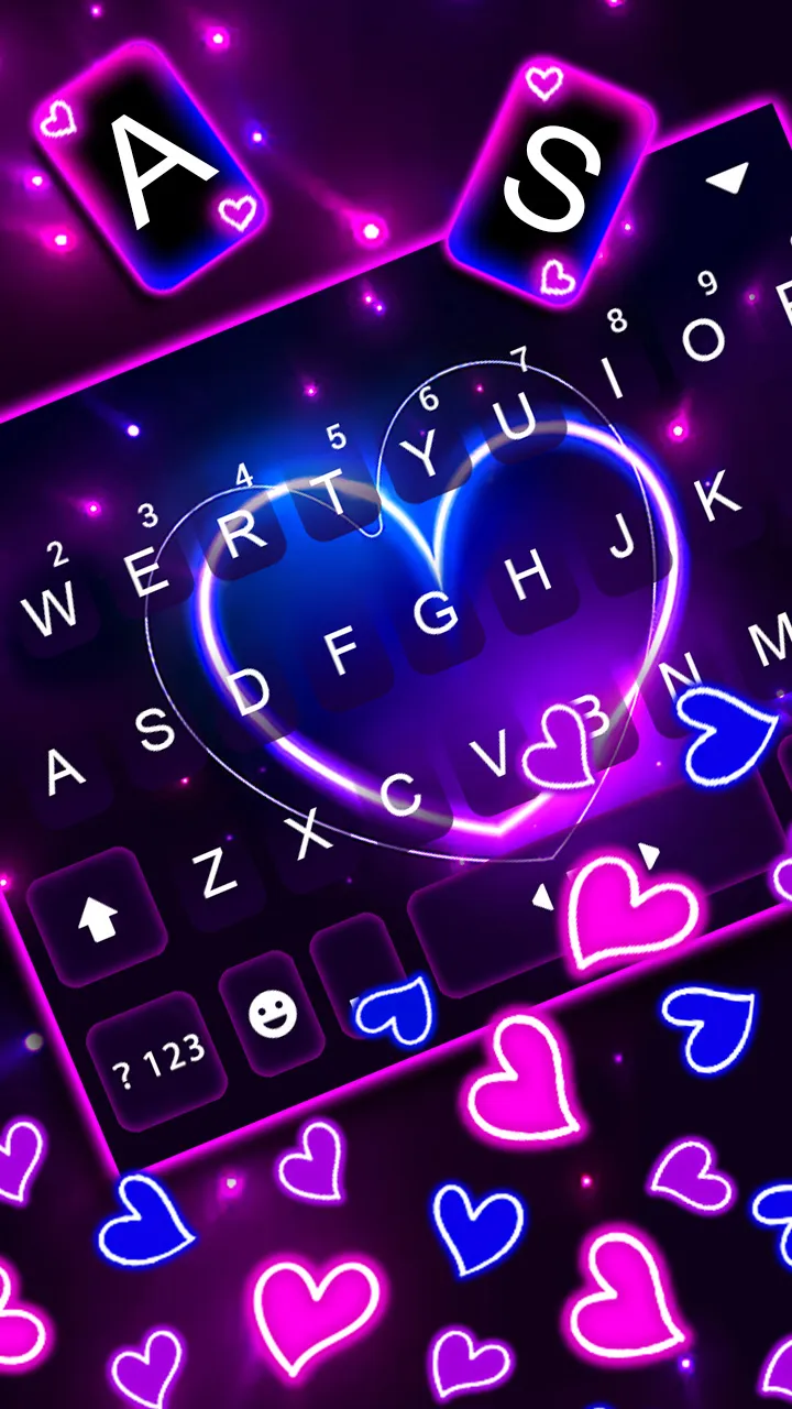 Neon Heart Gravity Keyboard Ba | Indus Appstore | Screenshot