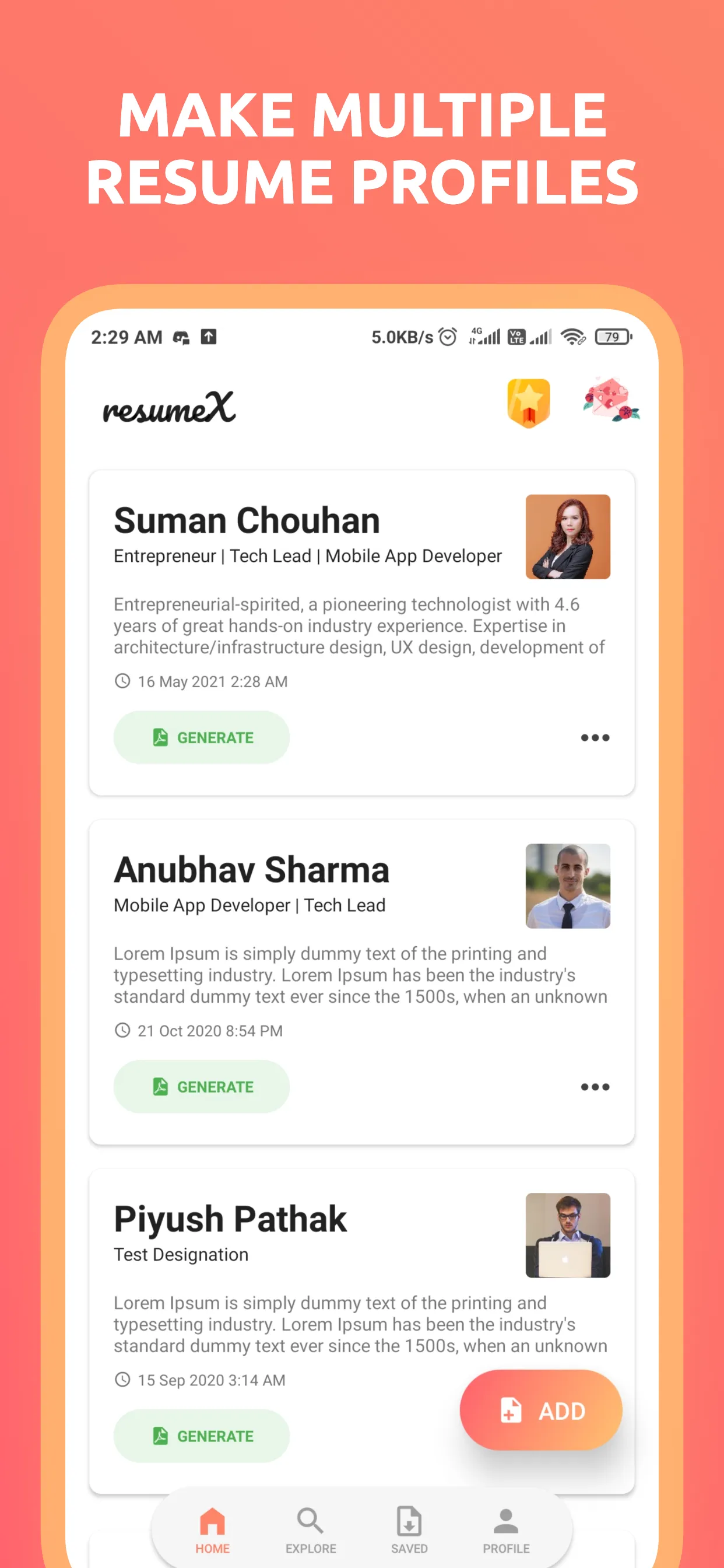 ResumeX: cv resume maker app | Indus Appstore | Screenshot