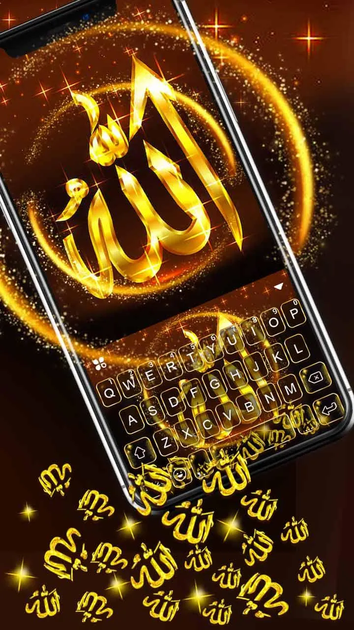 Gold Allah 3D Gravity Keyboard | Indus Appstore | Screenshot