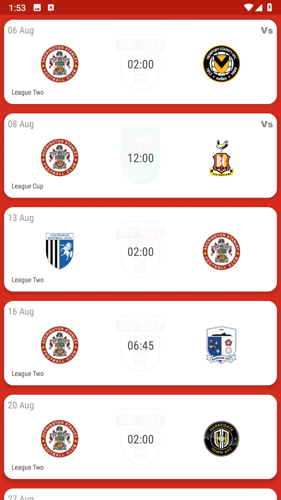 Accrington Stanley Fan App | Indus Appstore | Screenshot