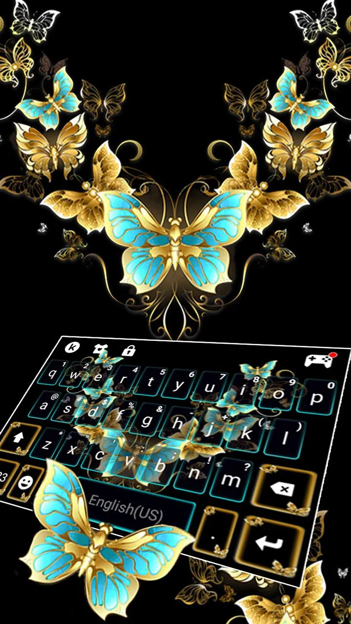 Vintage Golden Butterfly Keybo | Indus Appstore | Screenshot