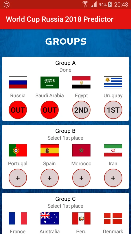 World Cup Russia 2018 Predicto | Indus Appstore | Screenshot