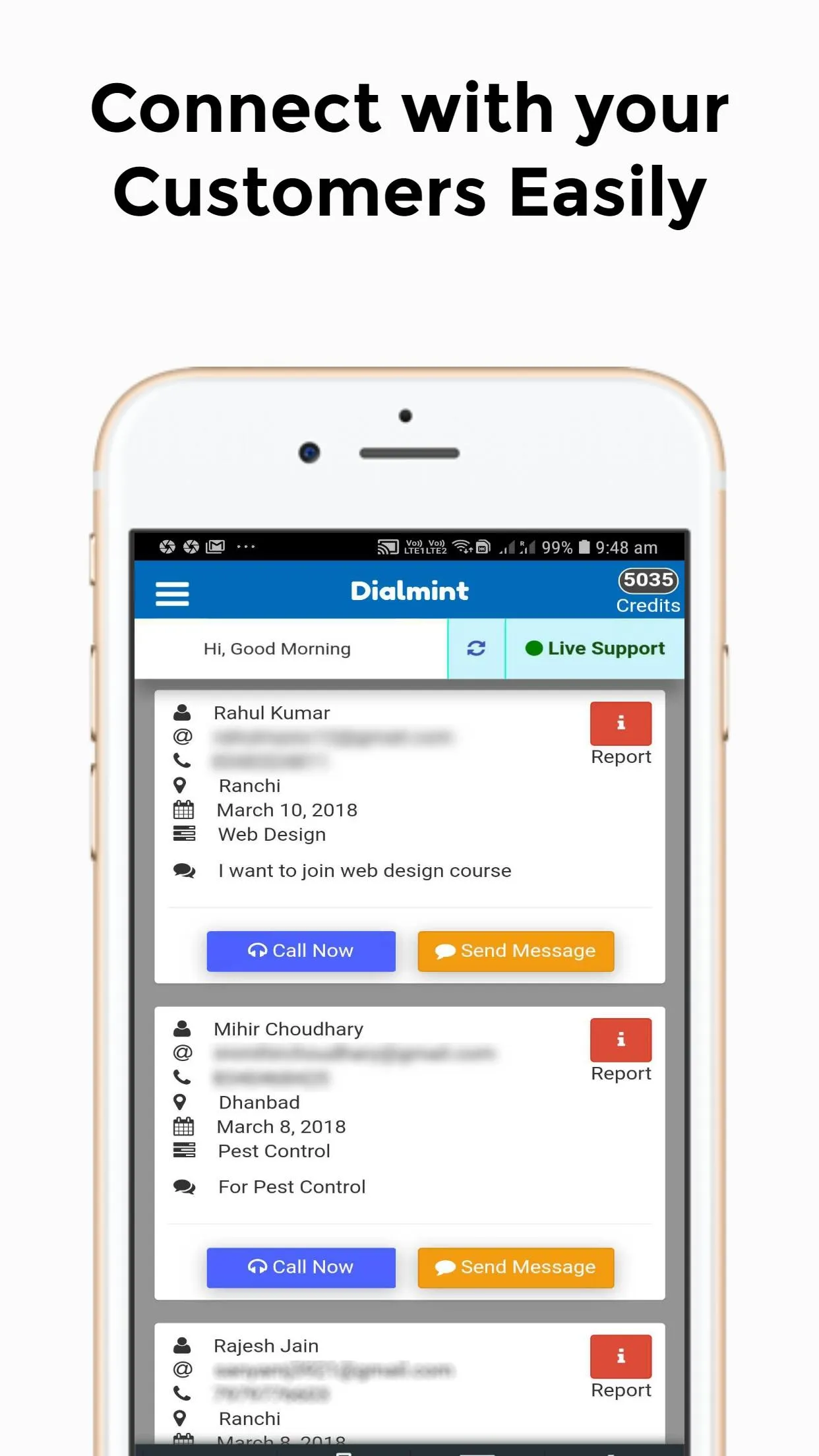 Dialmint Partner Customer Lead | Indus Appstore | Screenshot