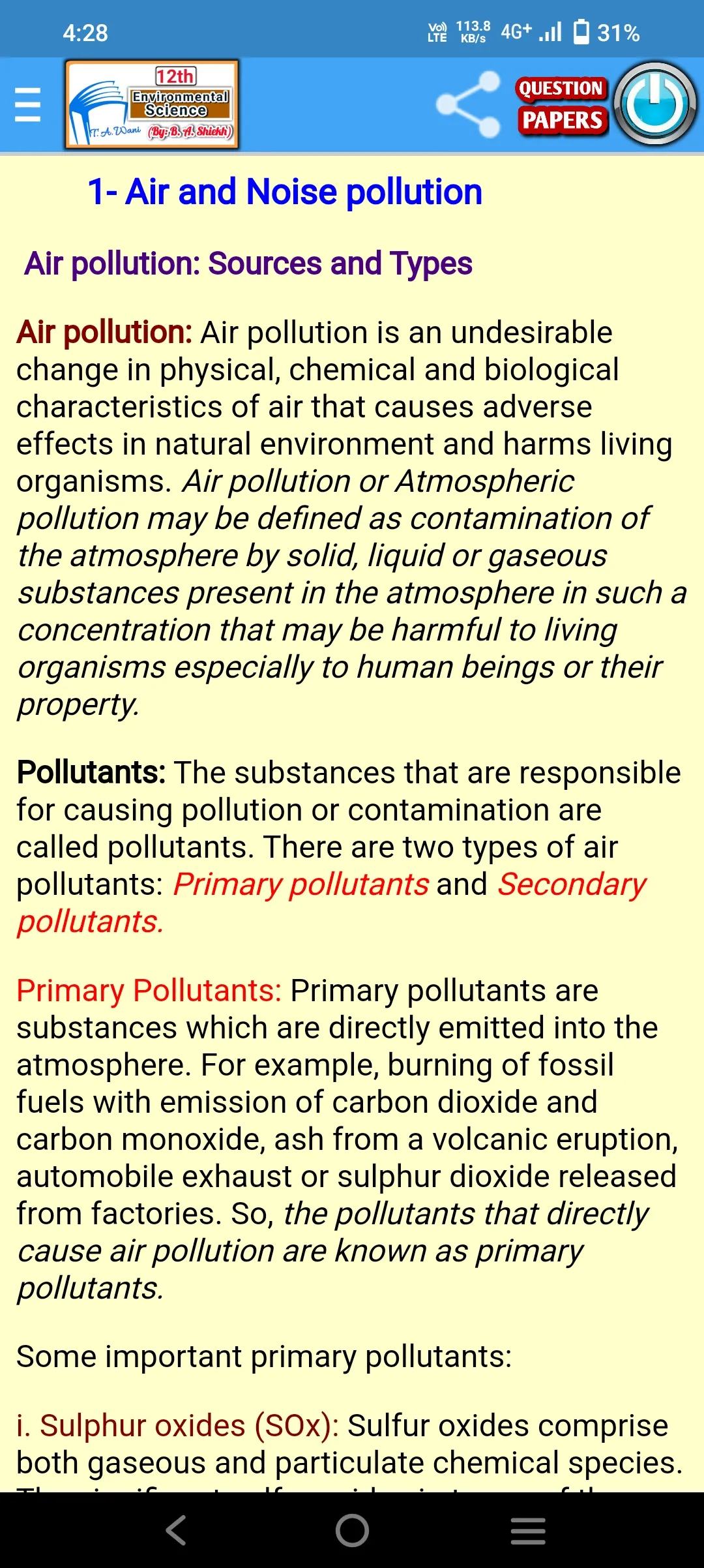 12th Environmental Science | Indus Appstore | Screenshot