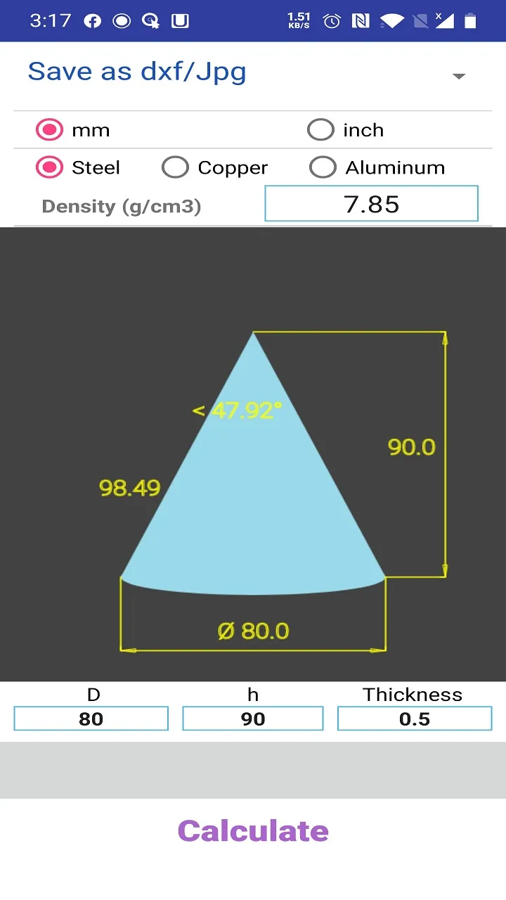 cone calculator | Indus Appstore | Screenshot