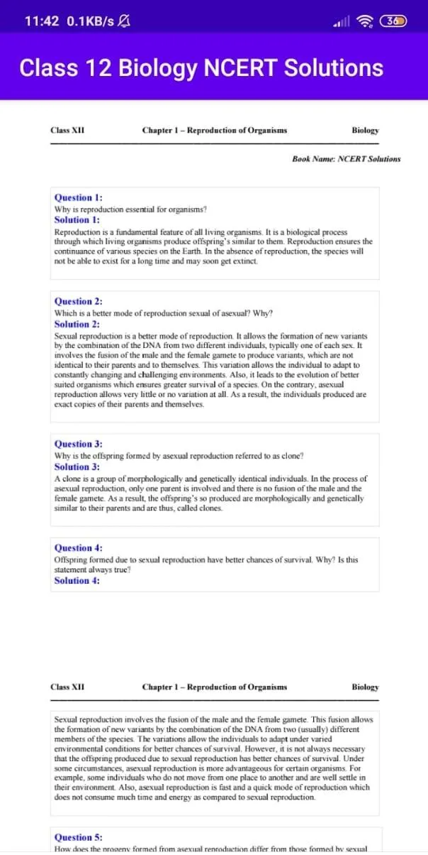 Class12 Biology NCERT Solution | Indus Appstore | Screenshot