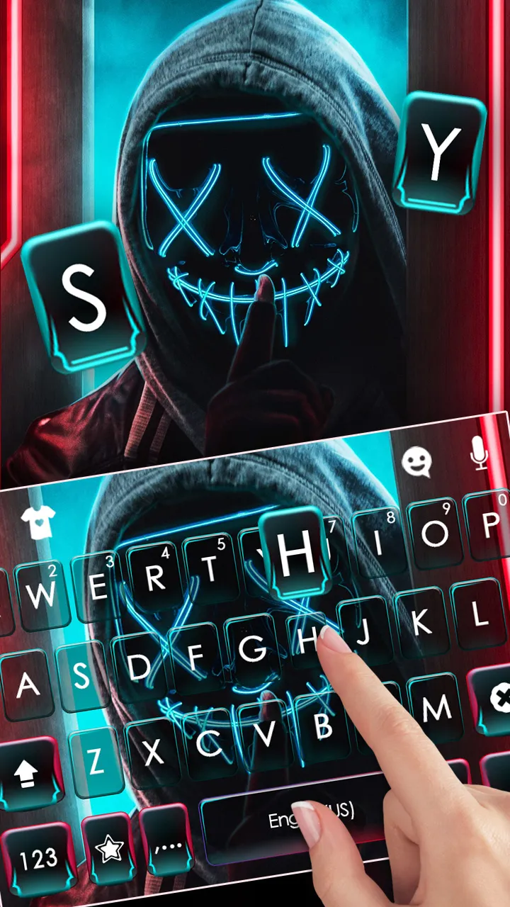 Purge Mask Neon Keyboard Backg | Indus Appstore | Screenshot