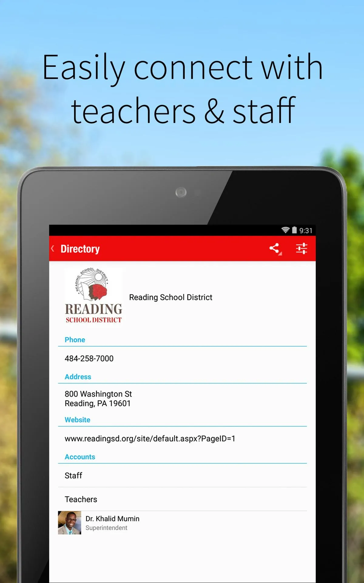 Reading School District | Indus Appstore | Screenshot