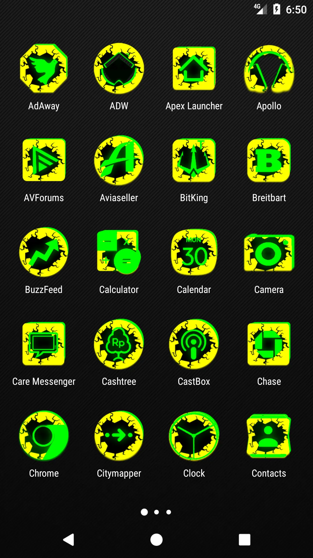 Cracked Yellow Green Icon Pack | Indus Appstore | Screenshot