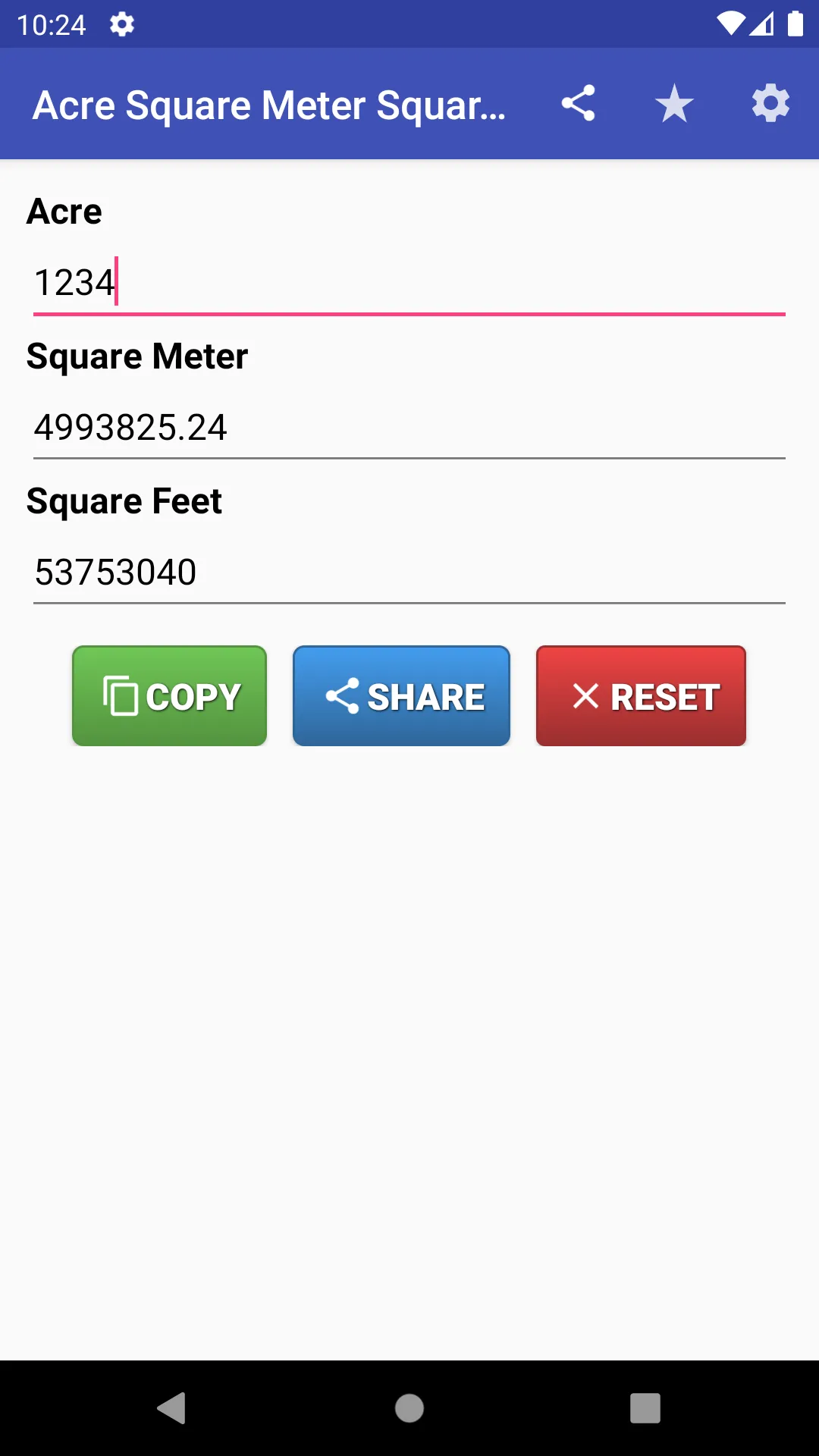 Acre Square Meter Square Feet | Indus Appstore | Screenshot