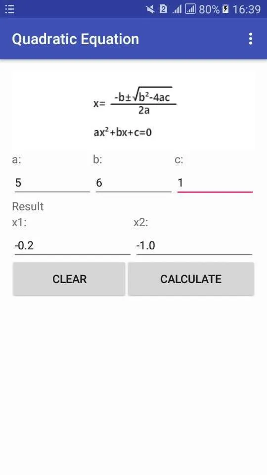 Quadratic Equation Calculator | Indus Appstore | Screenshot