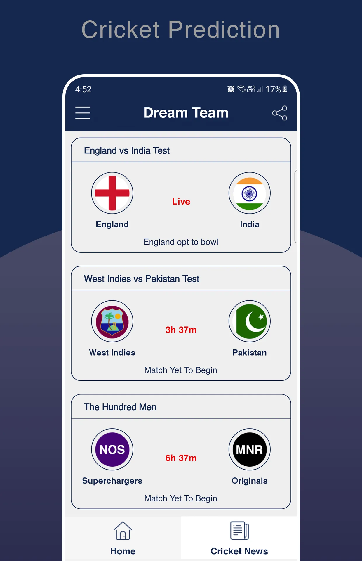 Dream Team Prediction 11 | Indus Appstore | Screenshot