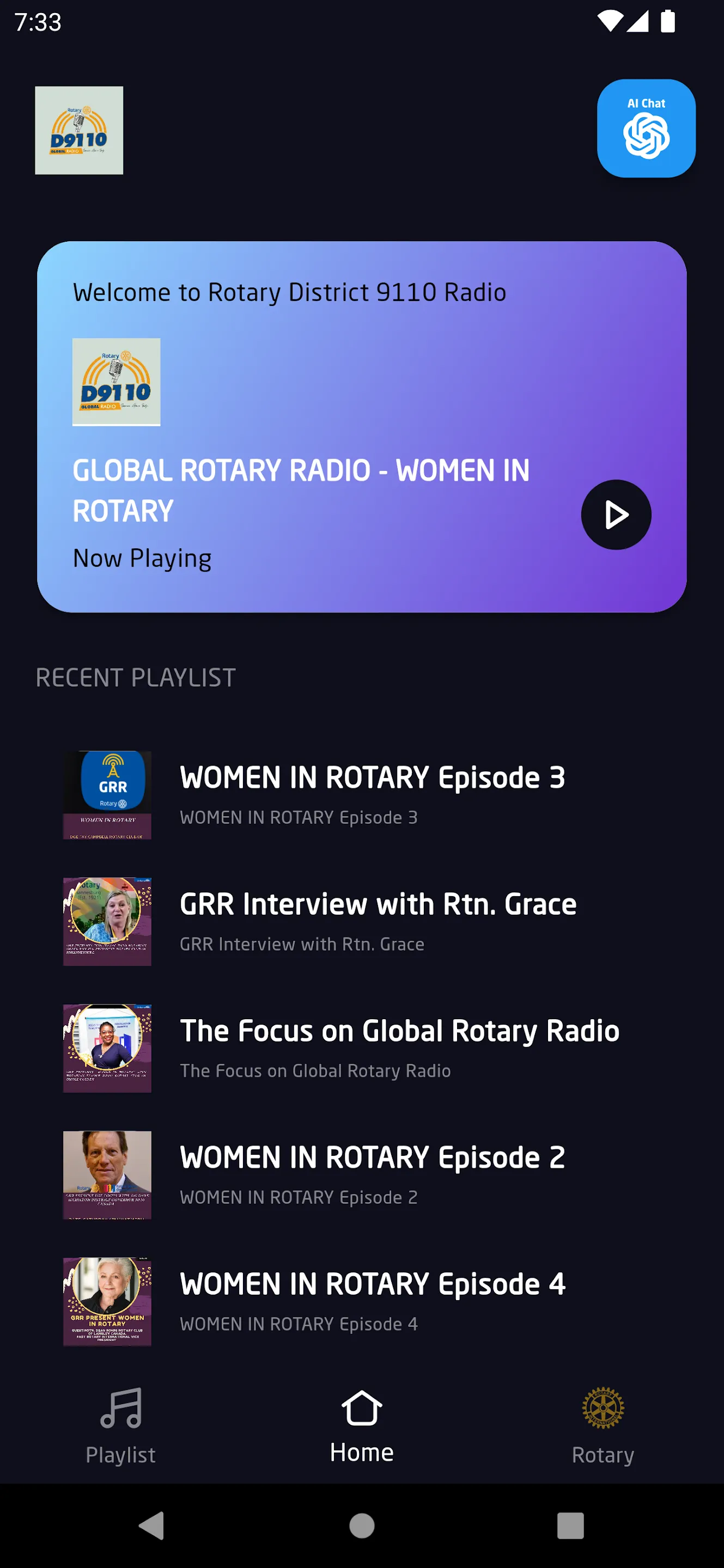 Rotary District 9110 Radio | Indus Appstore | Screenshot