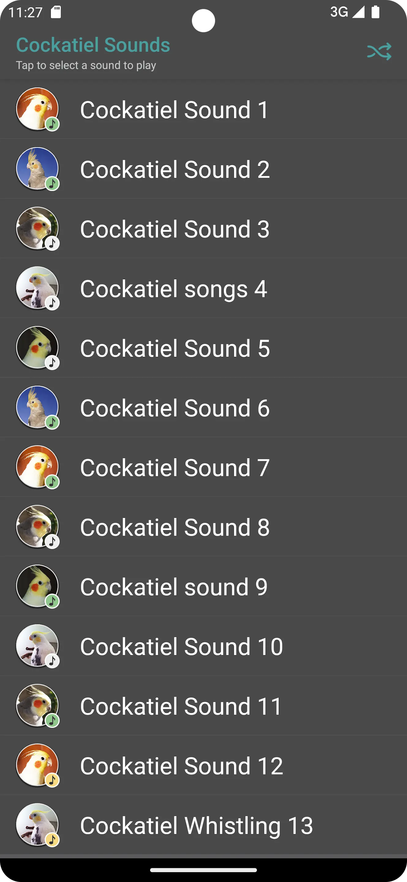 Cockatiel Sounds | Indus Appstore | Screenshot