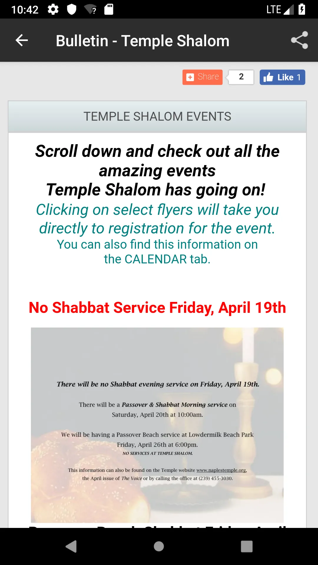 Temple Shalom ~ Naples, FL | Indus Appstore | Screenshot