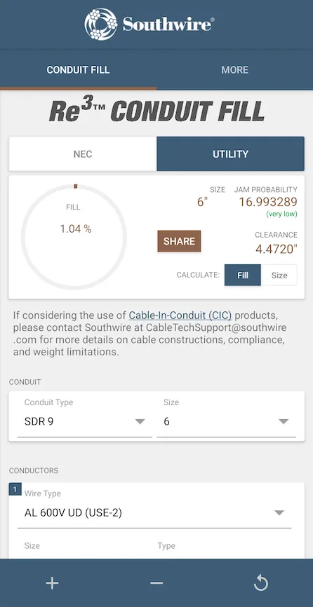 Southwire® Conduit Fill Calc | Indus Appstore | Screenshot