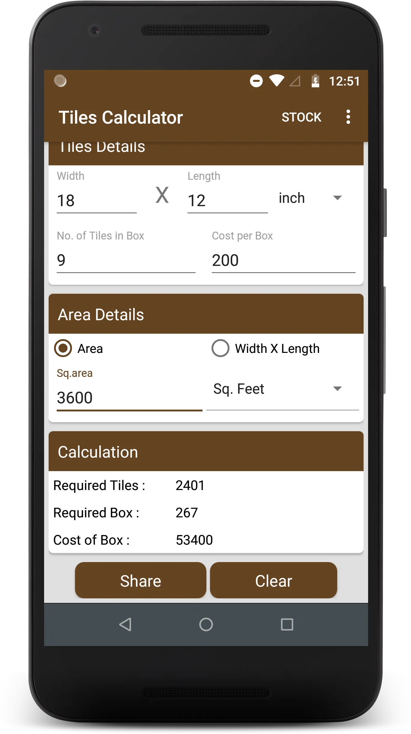 Tiles Calculator | Indus Appstore | Screenshot