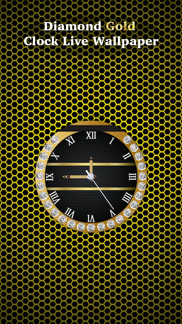 Diamond Gold Clock Wallpaper | Indus Appstore | Screenshot