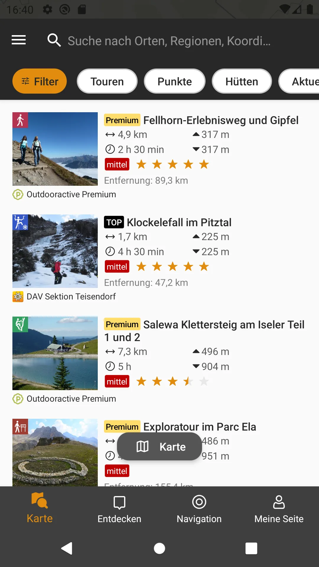 alpenvereinaktiv | Indus Appstore | Screenshot