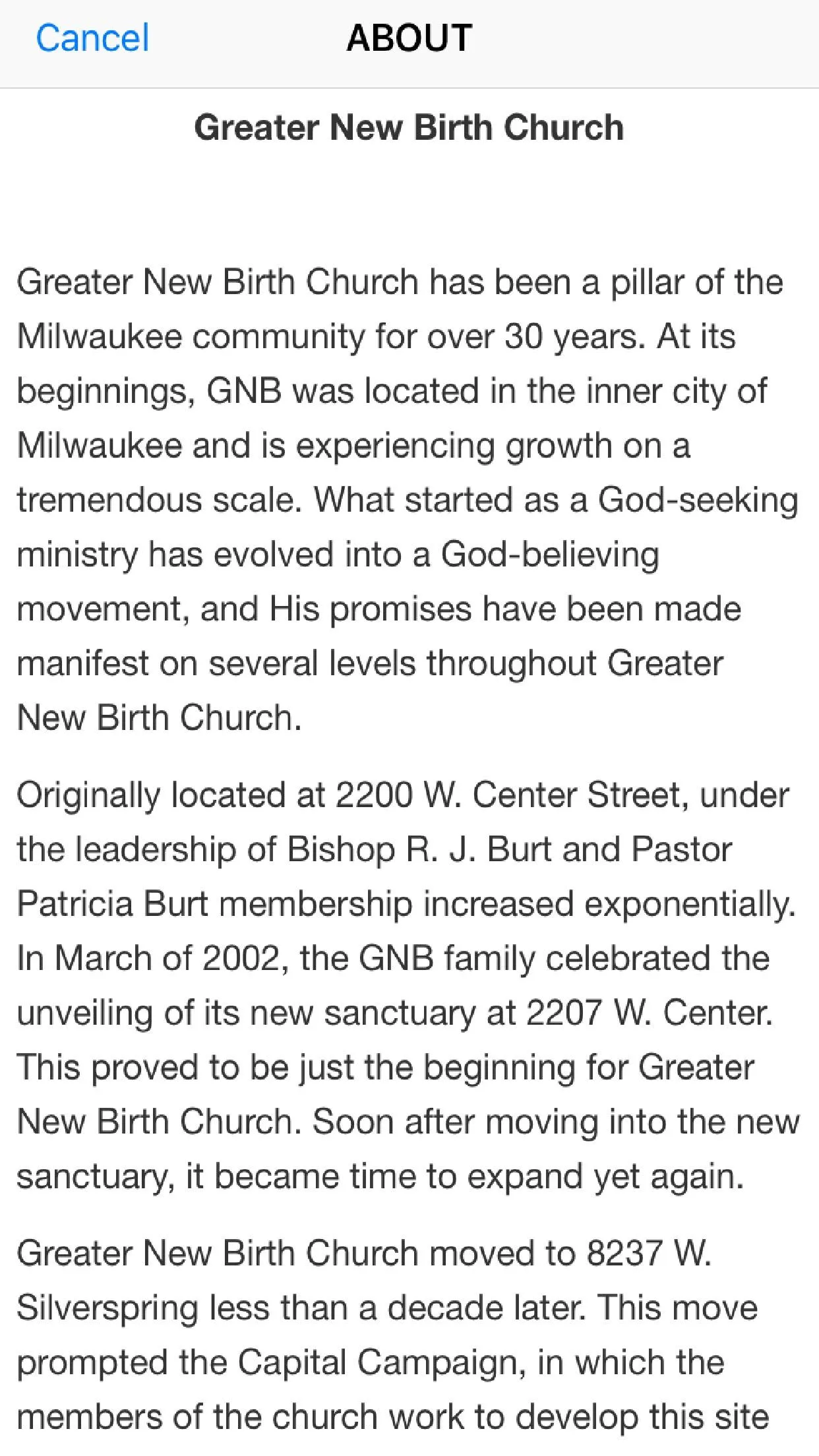 Greater New Birth Church | Indus Appstore | Screenshot