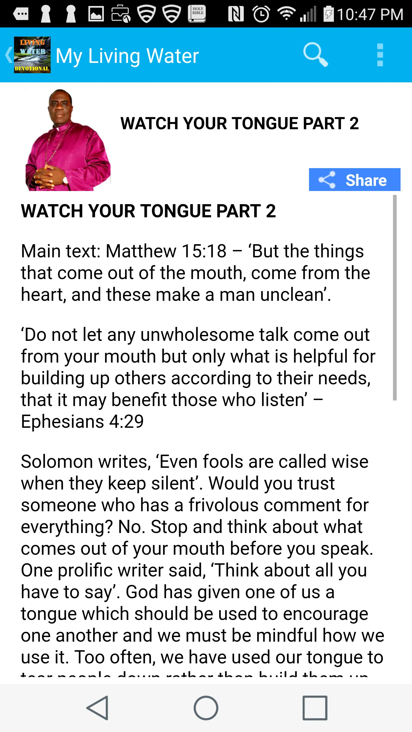 My Living Water Devotional | Indus Appstore | Screenshot