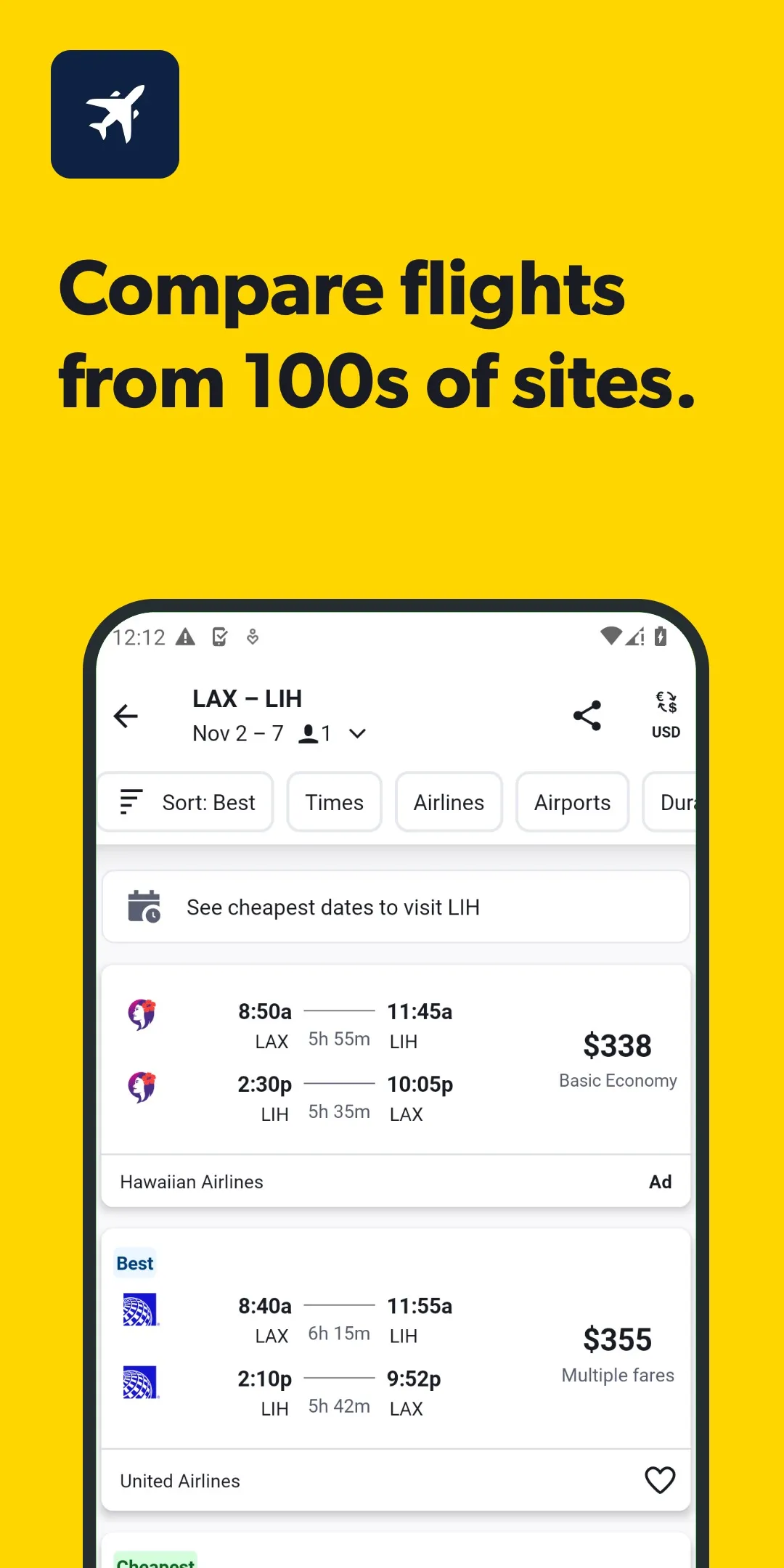 Cheapflights: Flights & Hotels | Indus Appstore | Screenshot