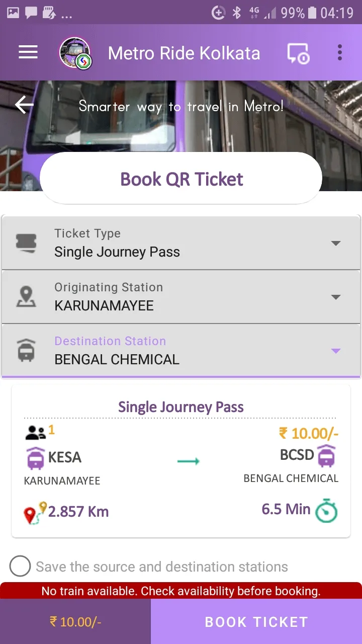 Metro Ride Kolkata | Indus Appstore | Screenshot