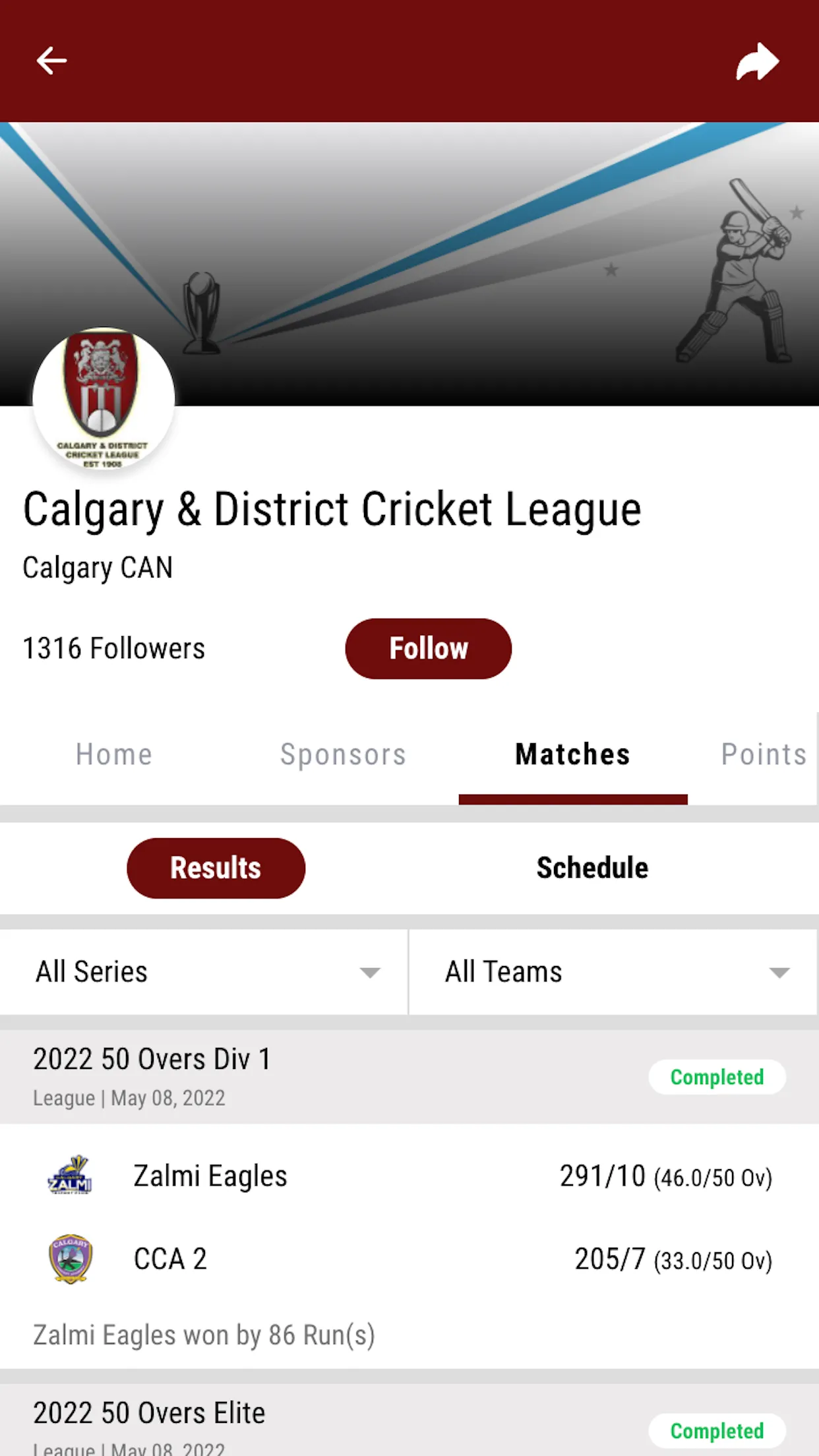 Cricket Calgary | Indus Appstore | Screenshot