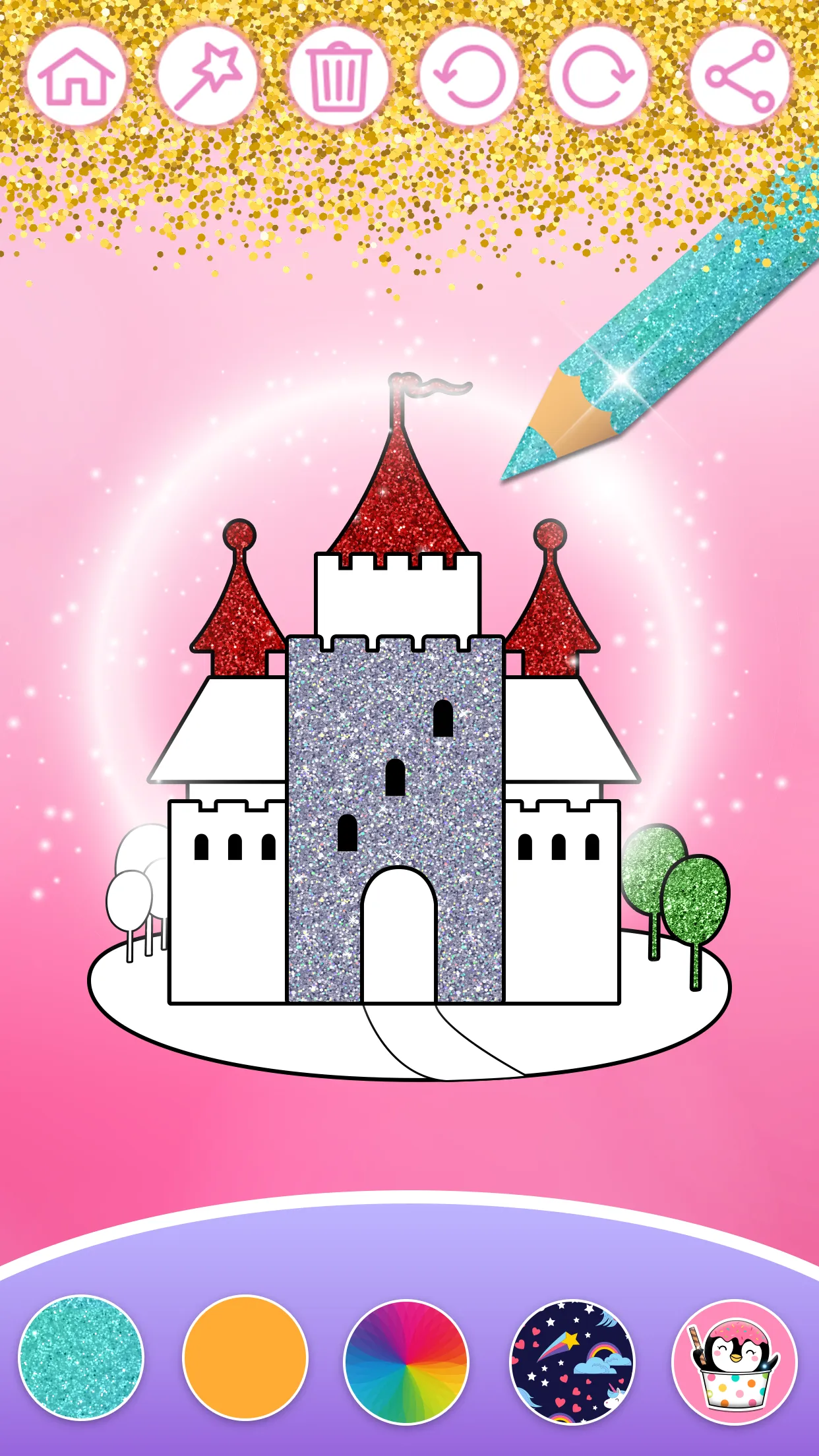 Glitter Coloring Book: Dresses | Indus Appstore | Screenshot