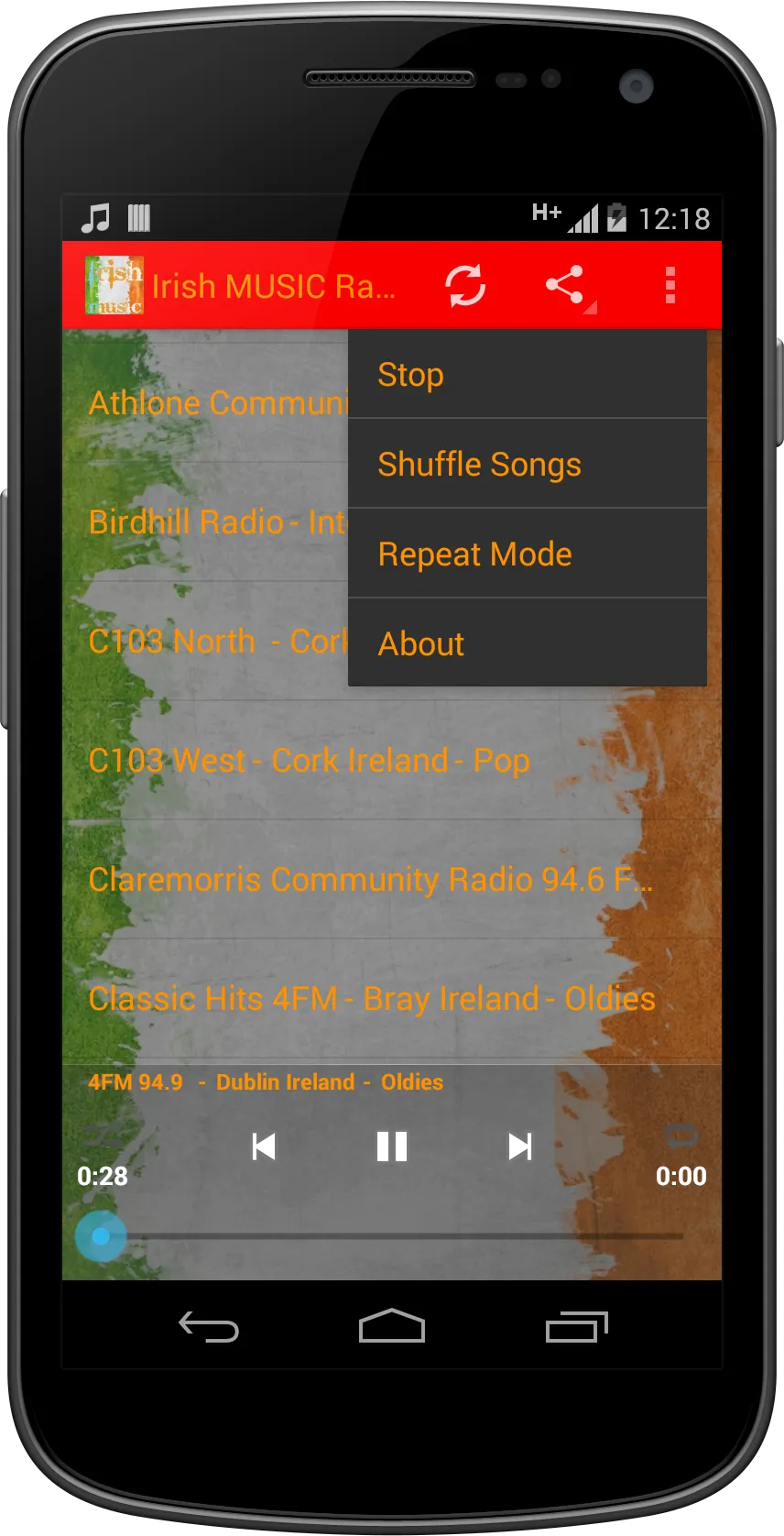 Irish Ireland MUSIC Radio | Indus Appstore | Screenshot