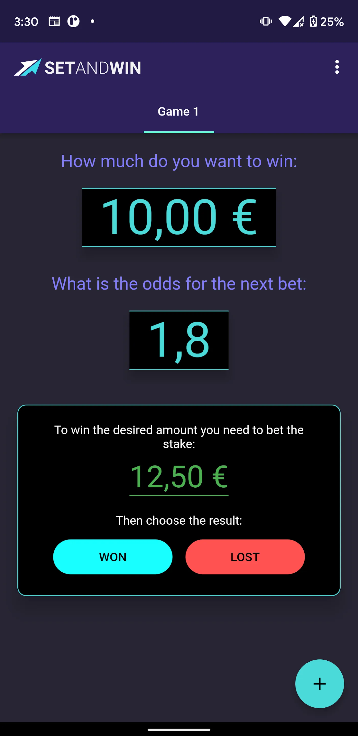 SetAndWin. Bets calculator | Indus Appstore | Screenshot