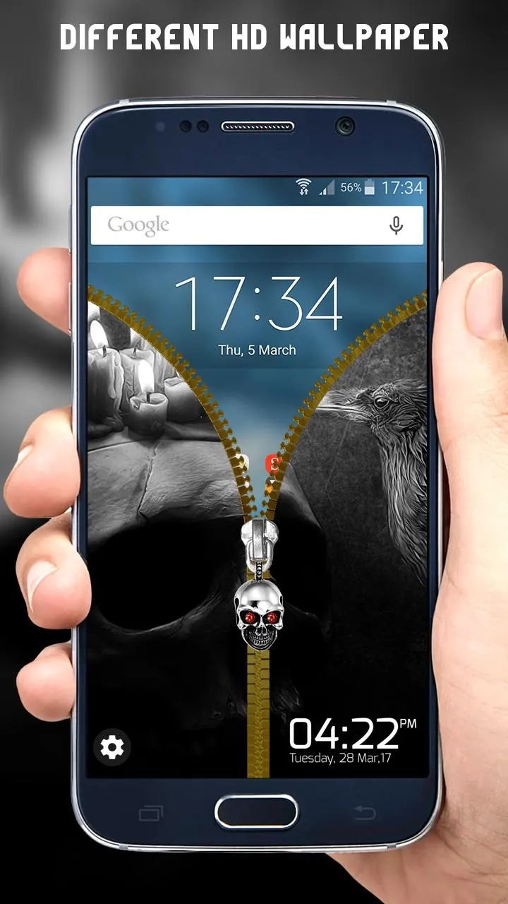 Skull Zipper Lock Screen | Indus Appstore | Screenshot