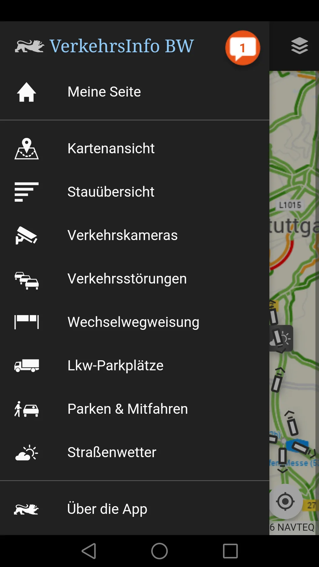 VerkehrsInfo BW | Indus Appstore | Screenshot