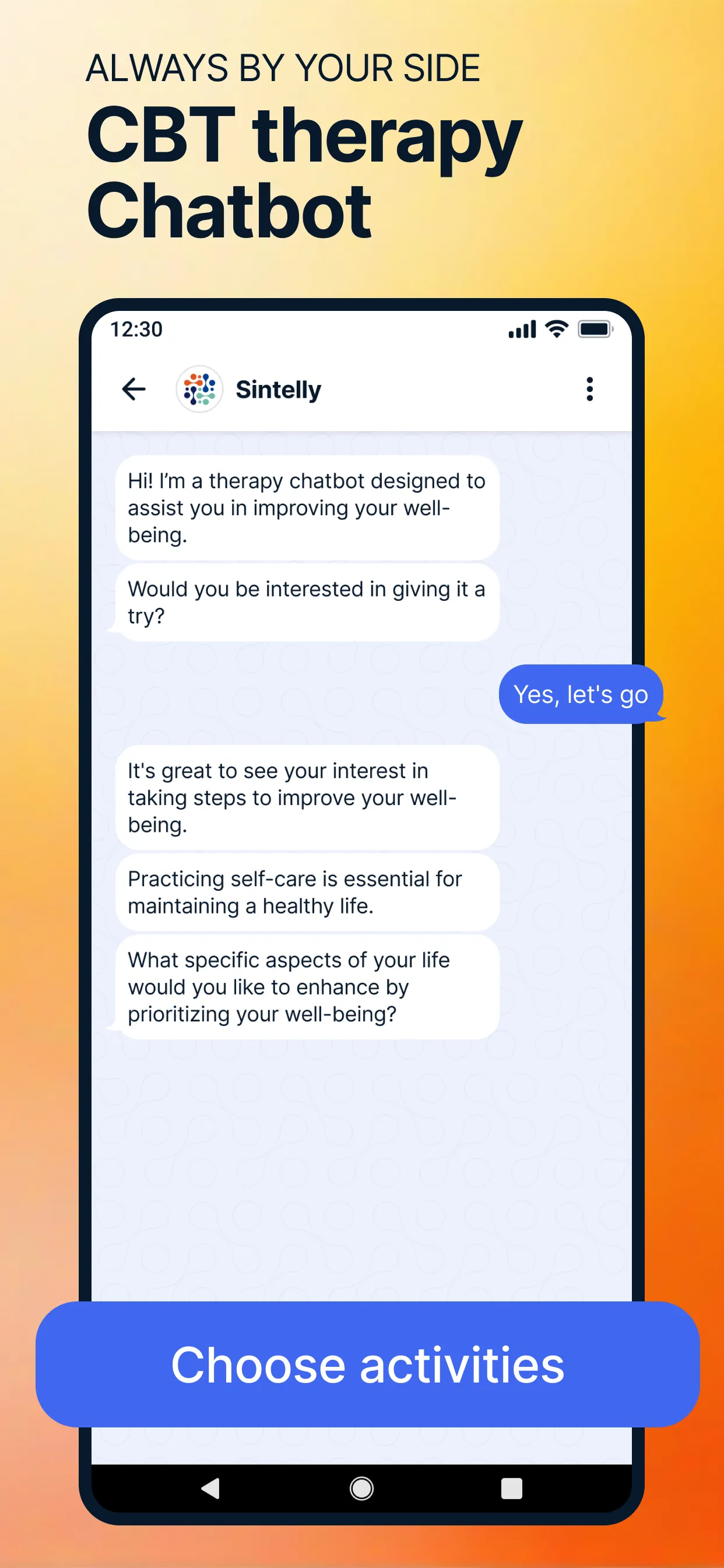 Sintelly: CBT Therapy Chatbot | Indus Appstore | Screenshot