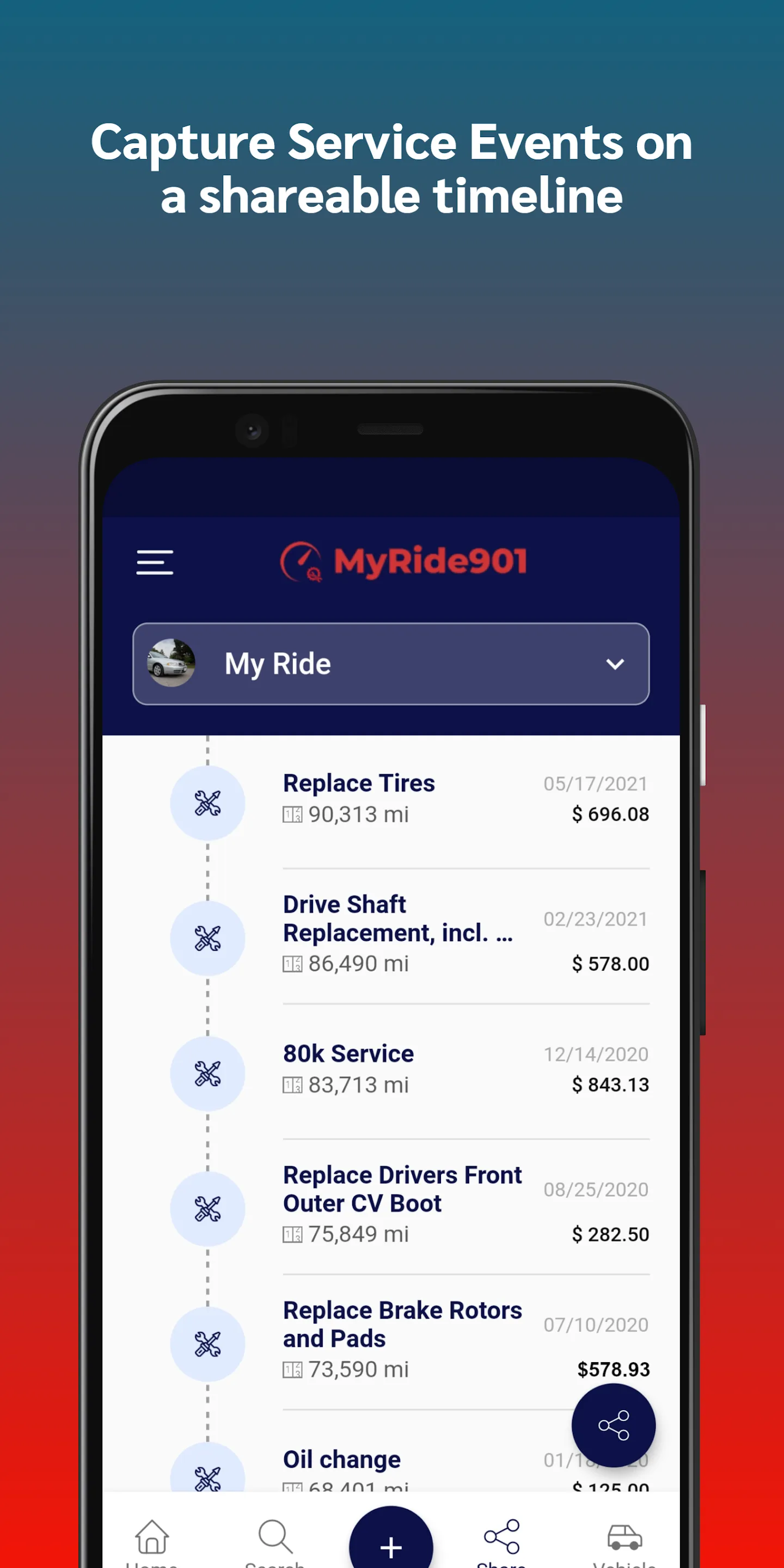 MyRide901 Car Maintenance Log | Indus Appstore | Screenshot