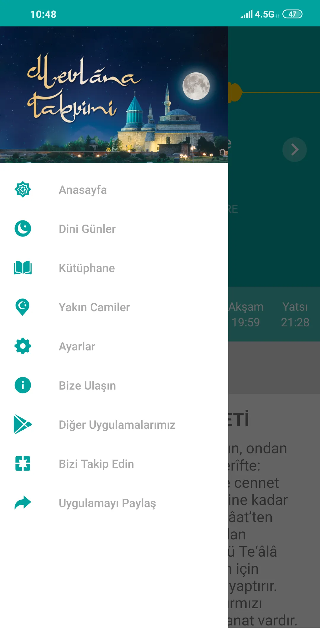 Namaz Vakti - Mevlana Takvimi | Indus Appstore | Screenshot