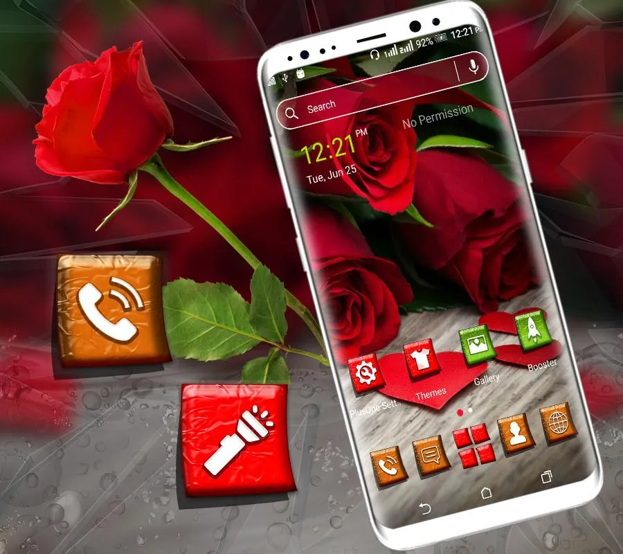 Red Rose Launcher Theme | Indus Appstore | Screenshot